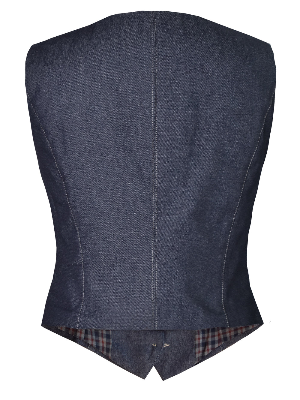 Lucy Denim Weste Damen figurbetont mit Karo Innenfutter